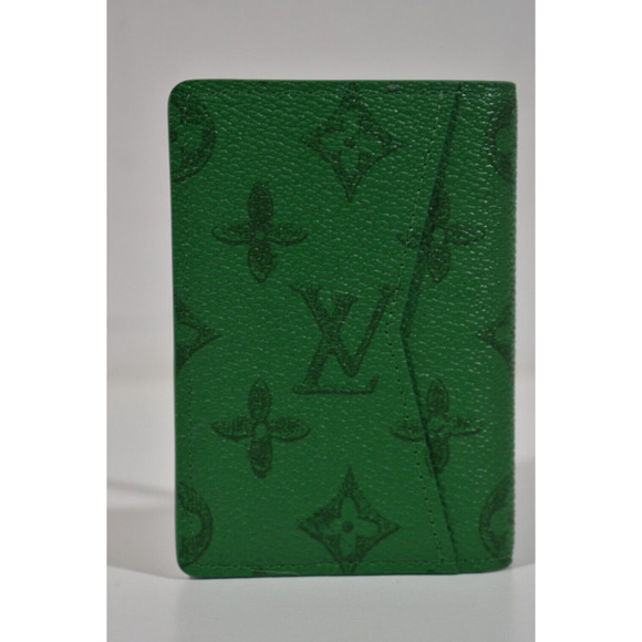 Louis Vuitton Exclamation Mark Green White Monogram Logo Pocket Organizer Wallet - Picture 6 of 11